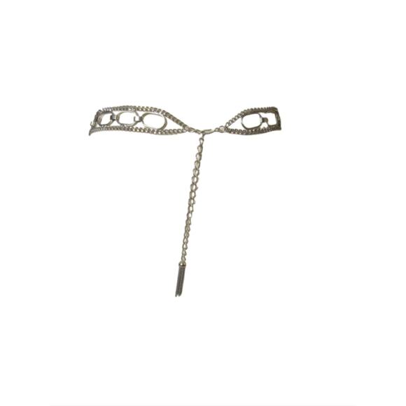 Unbranded Chain Link Metal Belt Y2K Glam Silver 38” - Picture 5 of 9